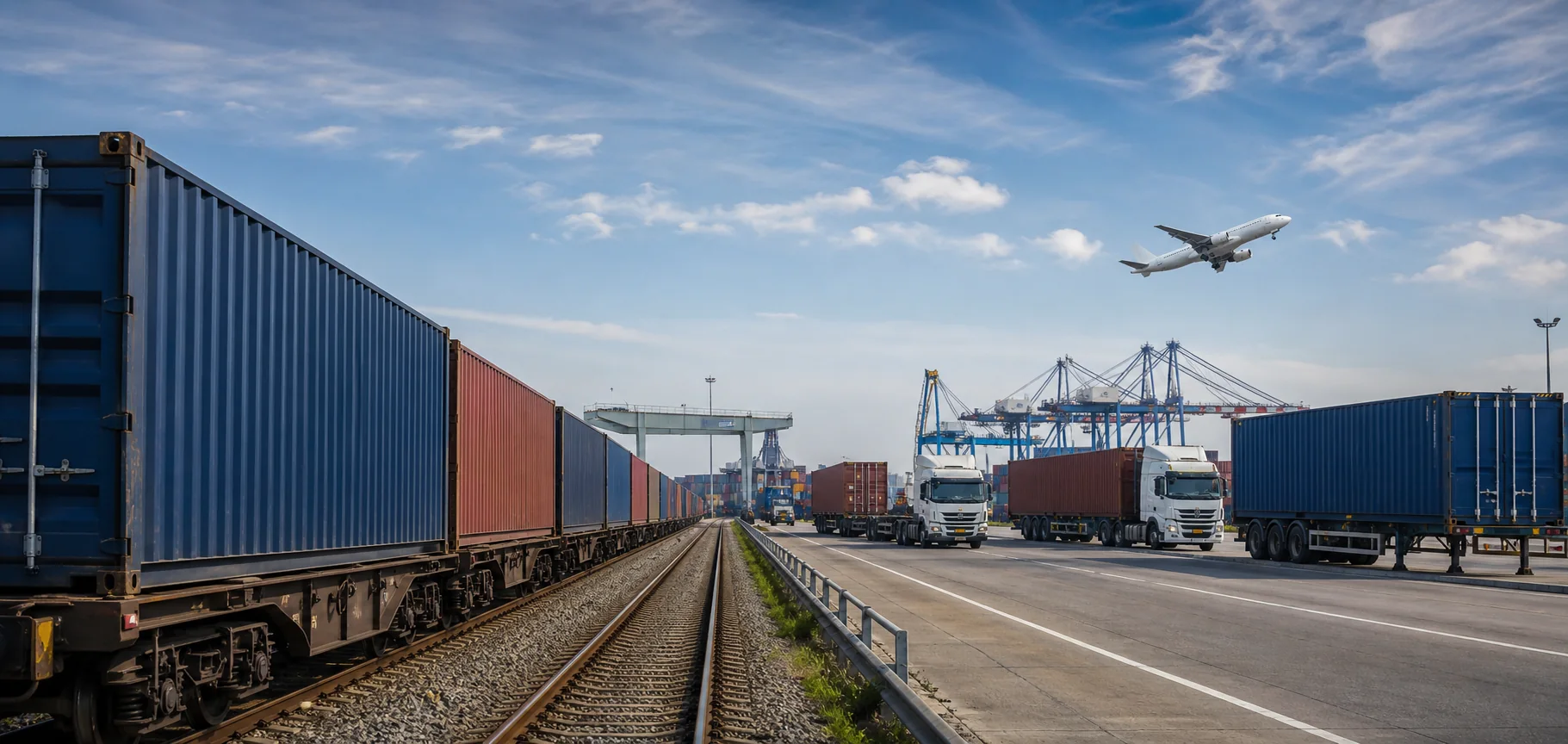 Transport multimodal Chine-France — conteneurs maritimes et fret